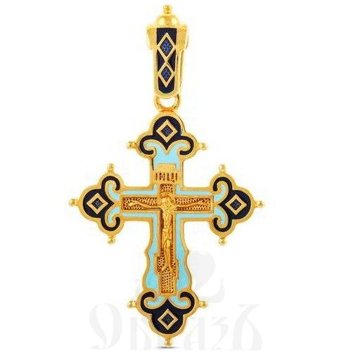 крест с молитвой "спаси и сохрани" 925 проба с золочением и эмалью (арт. 43252)