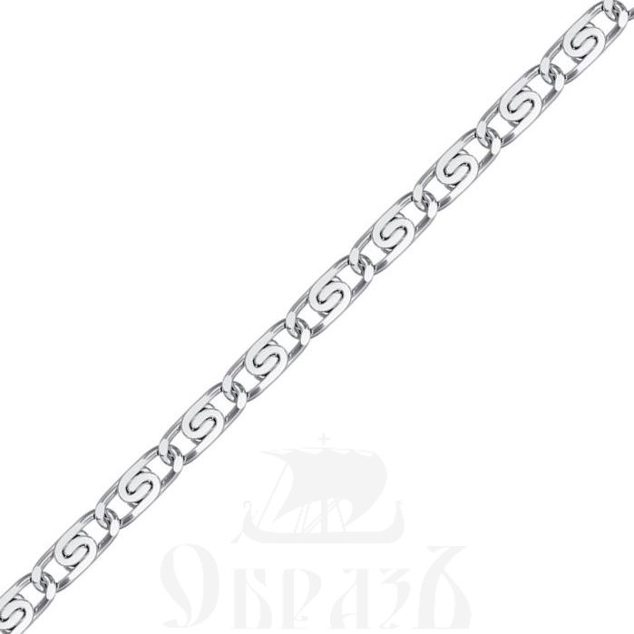 цепь плетение "люмакина" серебро 925 пробы с родиевым покрытием (арт. нц 22-046-3 d0,50)